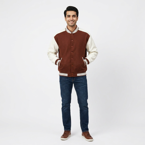 Veste varsity en toile pour homme FINER THREADS, hiver, décontractée, respirante, imperméable, coupe-vent, légère, haute qualité, personnalisable - Product Image 1