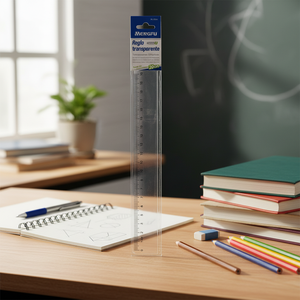 Righello Flessibile Trasparente in PVC Mengfu M-82 20cm Prodotto in Cina per Cancelleria Scolastica e da Ufficio - Product Image 3