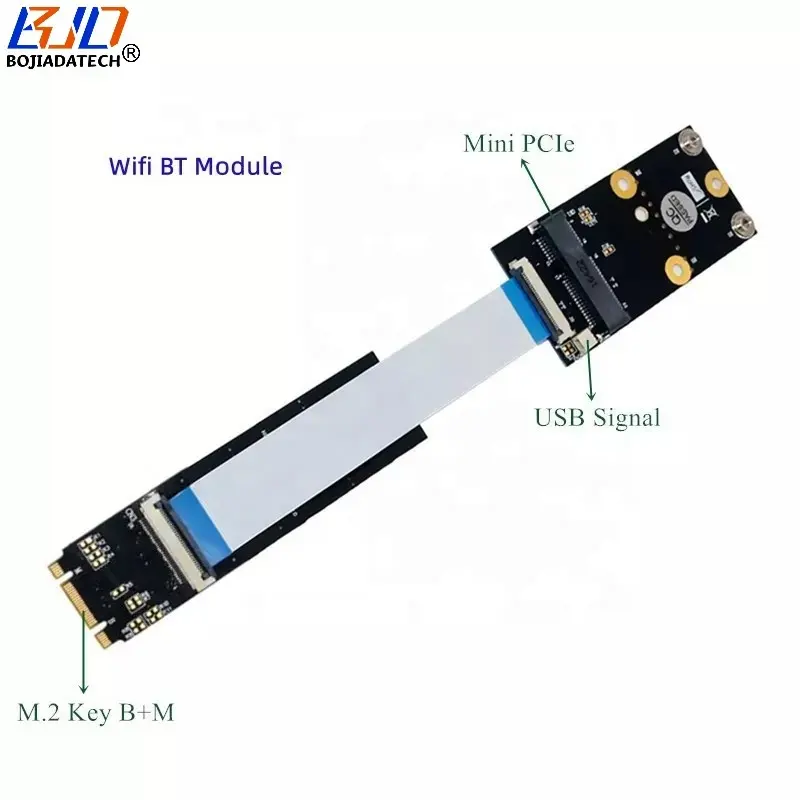 M.2 NGFF Key B + M Interface vers Mini PCI-E MPCIe Slot Carte adaptateur sans fil avec câble FPC 30CM pour module Wifi BT
