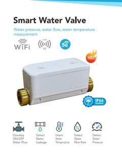 Monitor de Flujo de Agua Inalámbrico WiFi Inteligente Tuya a Prueba de Agua y Cierre de Agua en 3/4 Pulgadas, Medidor de Agua Ultrasónico - Product Image 4
