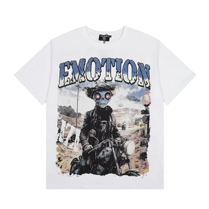 <span class=keywords><strong>T</strong></span>-<span class=keywords><strong>shirt</strong></span> Casual Estiva Oversize in Maglia Stile Street con Stampa <span class=keywords><strong>Motociclista</strong></span> EMOTION e Lettere in Strass a Vita Alta - Product Image 4