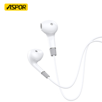 Écouteurs filaires Aspor A218 DC 3,5 mm IPX-3 étanches avec câble TPE de 1,2 m, microphone, basses profondes, charge rapide, faciles à transporter