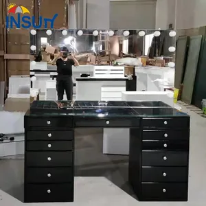 Hot sale vanity table China supplier dresser with mirror light modern white/black vanity desk for sale