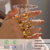 Vente en gros de bijoux de luxe personnalisés en zircon, acier inoxydable, plaqué or 18 carats, étanches, comprenant bague, bracelet, boucles d'oreilles, collier et emballage
