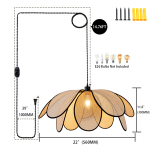 Lámparas Colgantes de Ratán Tejido Estilo del Sudeste Asiático, Iluminación Artística Hecha a Mano - Product Image 6