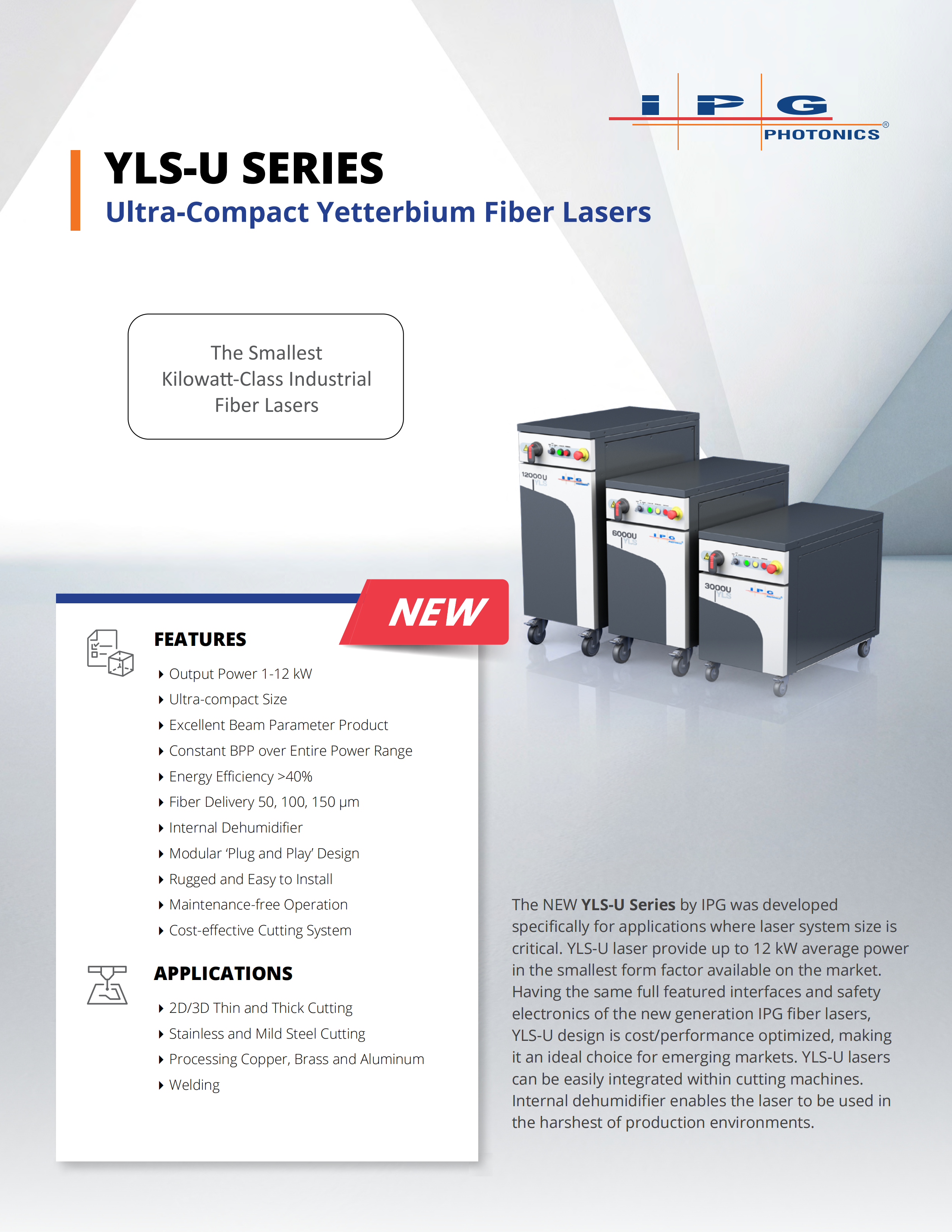 IPG 8000W Fiber Laser Source YLS-8000-U-K for Efficient Metal