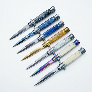 Coltello Pieghevole Personalizzabile OEM Stile Mafia in Acciaio Inox ad Alta Durezza con Piccolo Manico da Esterno per Campeggio Tattico e Sopravvivenza - Product Image 1