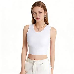 Women's Cropped Short <strong>Top</strong> with Chest Cushion Sports Vest - Product Image 2