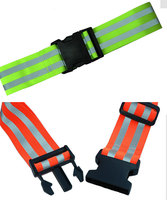Cinturón de Seguridad Reflectante y Juego de Bandas para Brazos y Piernas, Cinturón Elástico Ajustable con Velcro para Corredores, Ciclistas y Trabajadores al Aire Libre