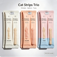 Nourriture humide pour chats en bâtonnets, marque privée, fabrication professionnelle, haute teneur en protéines, sans céréales, collations saines pour chats, recette premium, OEM