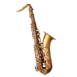 <span class=keywords><strong>Saxophone</strong></span> <span class=keywords><strong>ténor</strong></span> HUAYUN en laiton massif, boutons en nacre blanche, cuivre nu, production OEM <span class=keywords><strong>vintage</strong></span>, pour orchestre. - Product Image 1