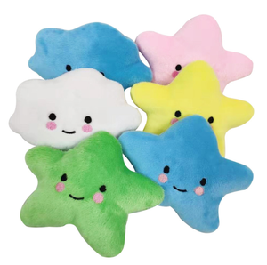 Juguetes de peluche para mascotas, perro de cara sonriente de estrella de cinco puntas, suave, juguete para gato, suministros de juguete para mascotas, barato - Product Image 1