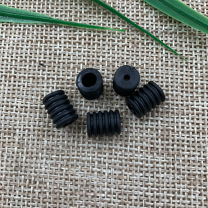 도매 조절 가능 이어루프 흰색 및 검은색 실린더 고무 탄성 실리콘 코드 스토퍼 - Product Image 4