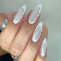 Uñas Postizas Reutilizables al por Mayor, 24 Piezas, Almendradas, Cuadradas, Ataúd, Stiletto, Francesas, Ojo de Gato, 3D, Flor de Cerezo