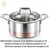 Personnalisation de qualité supérieure 5 plis noyau de cuivre marmite marmite à soupe casserole 16cm18cm20cm22cm24cm26cm cuisine cuisson