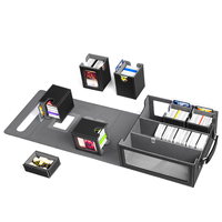 Boîte de rangement pour cartes de jeu TCG 7-en-1 compatible avec les cartes Commander et Yugioh, boîte de rangement pour cartes avec fenêtres
