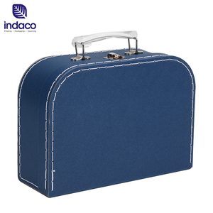 <b>Blue</b> wholesale baby paper suitcase paperboard <b>storage</b> <b>box</b> handle cardboard suitcase for toys - Product Image 5