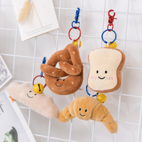Coussin Personnalisé en Forme de Pain, Série Boulangerie, Croissant, Pain Français, Toast, Peluche Amusante et Douce en Forme de Nourriture, Jouet Porte-clés pour Cadeaux d'Enfants
