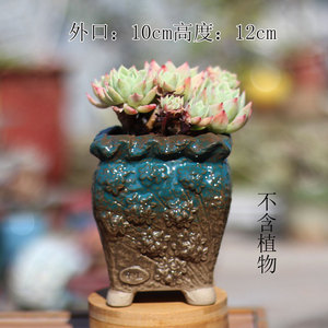 Maceta de flores de pila antigua suculenta al por mayor Maceta de cerámica en bruto mate vintage en relieve Maceta de muesca de acantilado creativa - Product Image 4