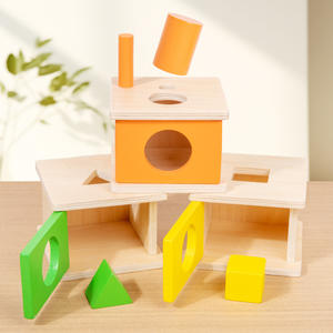 Éducation précoce des enfants couleur Cognition forme correspondant blocs de construction 0.27 Puzzle en bois jouet de Coordination œil-main - Product Image 3