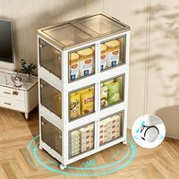 Boîte de Rangement Pliable en Plastique PP Empilable pour Chaussures et Vêtements, Armoire Transparente, Tiroir Pliant pour Enfants, Organiseur avec Couvercle et Roues Freinées