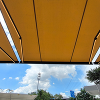 Hanrui extérieur personnalisé motorisé fenêtre pleine porte soleil métal aluminium polycarbonate pliable auvent auvent