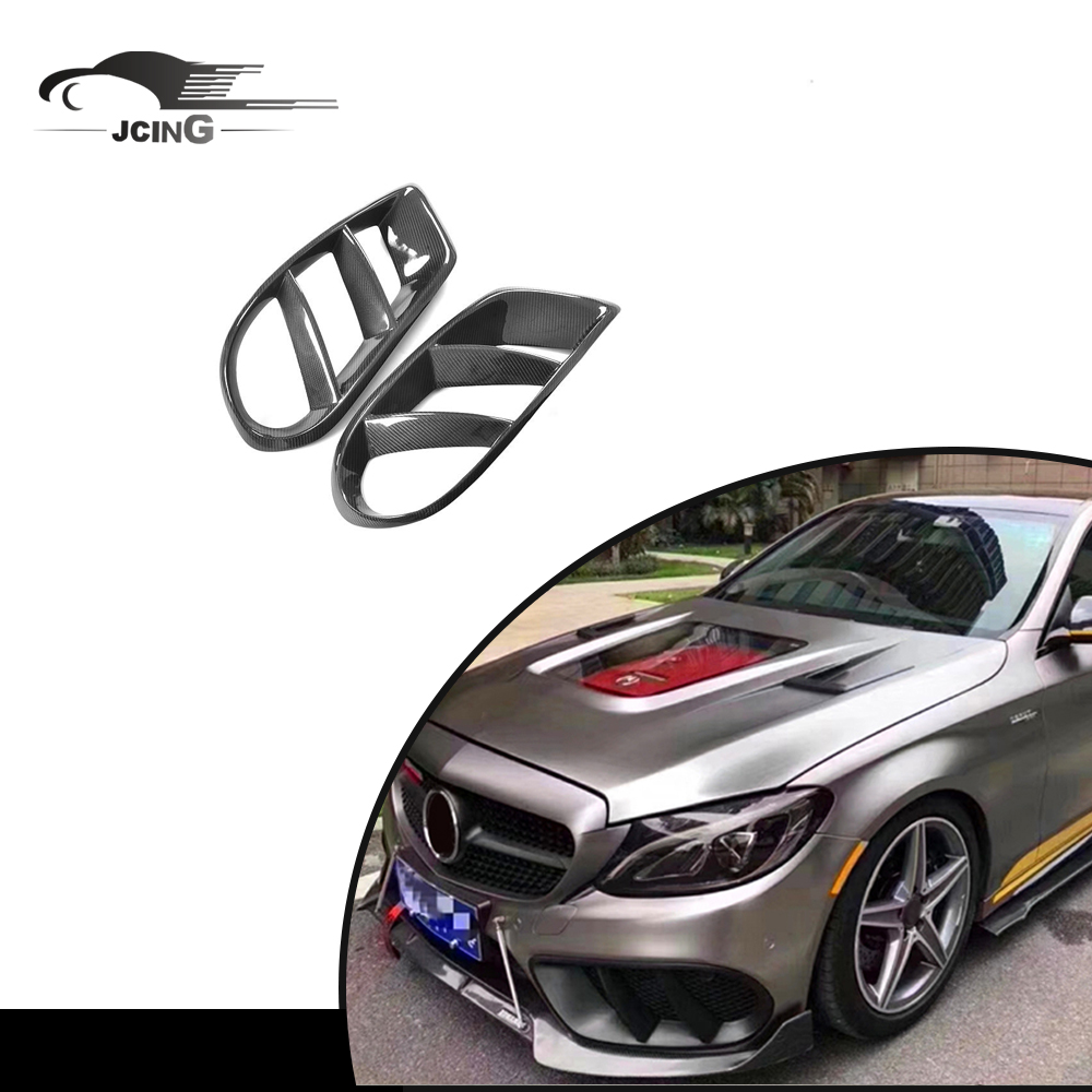 Автозапчасти из углеродного волокна, передний бампер, Крышка вентиляционного отверстия, решетка для Mercedes Benz C180 C200 W205 C63 2015 - 2017