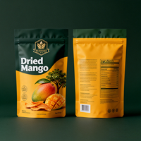 Sachet refermable personnalisé avec fermeture éclair pour snacks, mangues séchées, fruits secs, emballage thermoscellable