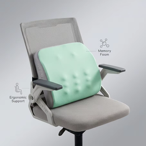 YUE RISE Coussin lombaire ergonomique en mousse à mémoire de forme <span class=keywords><strong>pour</strong></span> soulager les douleurs du bas du <span class=keywords><strong>dos</strong></span>, idéal <span class=keywords><strong>pour</strong></span> chaise de bureau et siège de <span class=keywords><strong>voiture</strong></span> - Product Image 1
