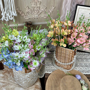Pequeñas Flores Artificiales de Jazmín Dorado de 20 Cabezas, Flor de Seda, Estilo Nórdico, Decoración para Bodas y Hogar - Product Image 1