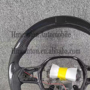 Volant de voiture en cuir perforé et fibre de carbone avec LED, vente directe d'usine, pour Honda Civic 11e génération - Product Image 2