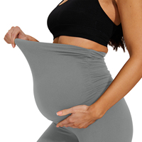 Legging de grossesse pour femme à taille haute, style fitness, sans poches, logo personnalisé, tricoté élastique respirant, couleur unie