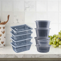 Bol carré jetable transparent en plastique PP pour emballage commercial, boîte à emporter pour restauration rapide, boîte à lunch, qualité alimentaire