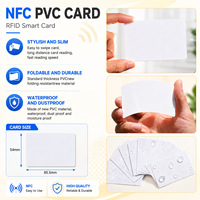 ISO14443A 13.56mhz RFID NFC 213 144 octets 85.5x54mm lien URL PVC cartes blanches vierges