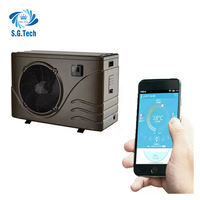 Chauffe-eau pour piscine à pompe à chaleur Water Crown Inverter Mini Split, alimenté par prise, contrôle WiFi, matériau ABS, économie d'énergie