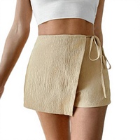 Mini-jupes décontractées d'été pour femmes en mousseline unie respirante, crochetées, taille empire, coupe trapèze