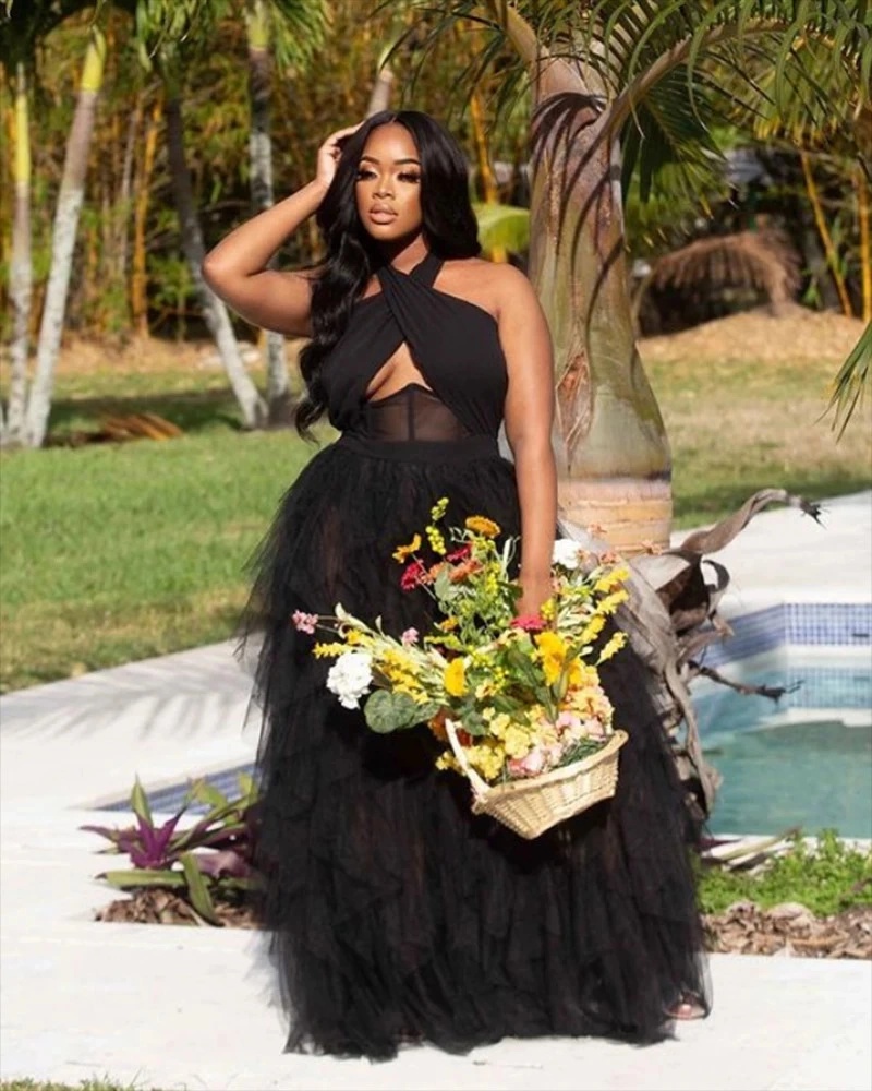 Женское кружевное бальное платье J & H, модное многослойное шифоновое платье из сетчатой ткани с перекрестными лямками, Бандажное платье, вечернее платье, большие размеры