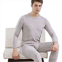 Ensemble de sous-vêtements thermiques respirants pour homme Lijia, épaissis pour l'hiver, avec haut à manches longues et pantalon