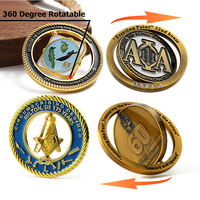 Pièce commémorative personnalisée pour événements de poker, en alliage de zinc émaillé, plaquée or, avec motif de poker rotatif, cadeau d'anniversaire