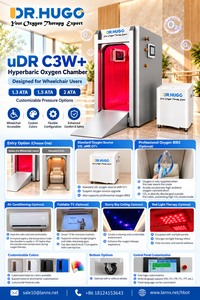 ห้องออกซิเจนความดันสูงแบบเปลือกแข็ง DR HUGO uDR C3W+ สำหรับรถเข็นคนพิการ  ระบบ HBOT สำหรับ 1 คน พร้อมทางลาดเข้า - Product Image 1