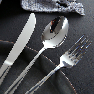<span class=keywords><strong>Amazon</strong></span> Top Seller Cuchara de acero inoxidable de plata Cuchillo Tenedor Cubiertos de titanio <span class=keywords><strong>Juego</strong></span> de cubiertos - Product Image 2