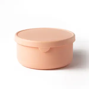 100% 식품 학년 BPA 무료 튼튼한 재사용 가능한 전자 레인지 냉동고 안전한 쉬운 그립 그릇 실리콘 식품 저장 용기 뚜껑