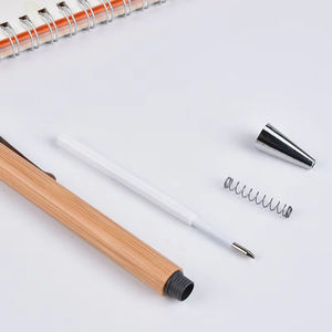 Promosyon ucuz baskı promosyon özel Logo imza ile çevre dostu ahşap tükenmez kalem kalem tükenmez Stylus düz bambu kalem - Product Image 4