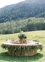 Table ronde pliante en bois pour événements en plein air, mariage, banquet, dîner, fête, mobilier d'hôtel