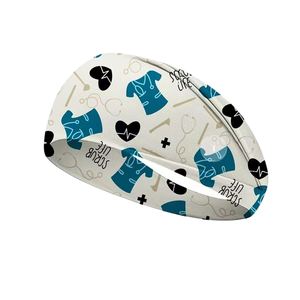 <b>Headbands</b> with Button for Mask <b>Wide</b> Nurses <b>Headbands</b> Non Slip Elastic Ear Protection Medical uniform Doctors Sweet Patterns - Product Image 2