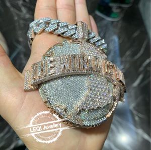 Ciondolo con Lettera Personalizzata 3D - Collana Hip Hop in Oro 9K-18K con Diamanti Baguette VVS da Laboratorio (Certificato IGI) - Product Image 2