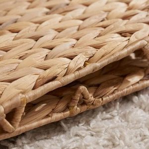 Panier de rangement en jacinthe d'eau de couleur naturelle, 4 pièces, 12x12x12, paniers tissés, étagères en osier pour un rangement efficace - Product Image 3