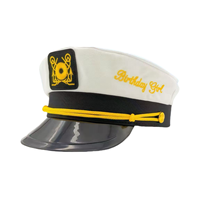 Chapeaux de Mariage Blancs Brodés Or pour le Capitaine de l'Équipe du Marié - Vente en Gros