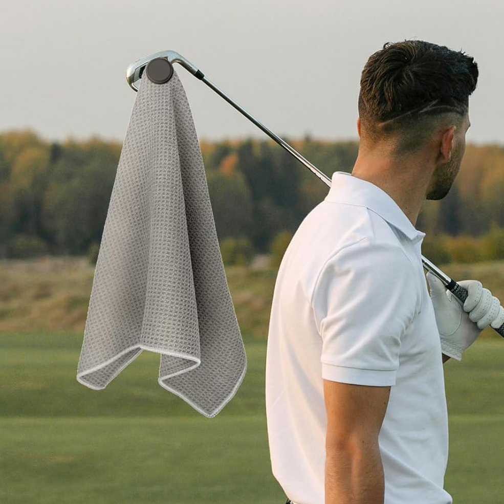 Custom Print Personalized Hand Towel Microfiber Quick Drying Pickleball Towel Magnetic Golf Towel