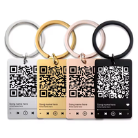 Precio de fábrica personalizado código QR llavero canción favorita QR Scan llavero Spotify música llavero perro etiqueta gato canción información